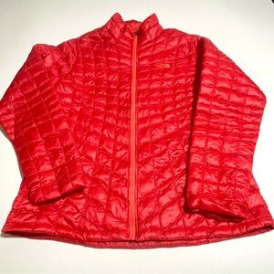 The North Face Thermoball Quilted Jacket Red Orange Full Zip Nylon Women’s Sz XL